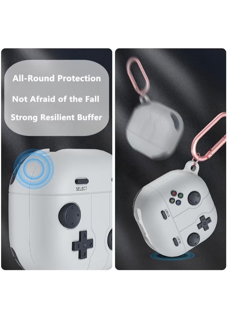 For Samsung Galaxy Buds FE Case 2023 | Galaxy Buds 2 Pro Case 2022 | Galaxy Buds 2 Case 2021 | Galaxy Buds Pro Case 2021 | Galaxy Buds Live 2020 3D Game Console Design Silicone Cover with Carabiner - Image 4