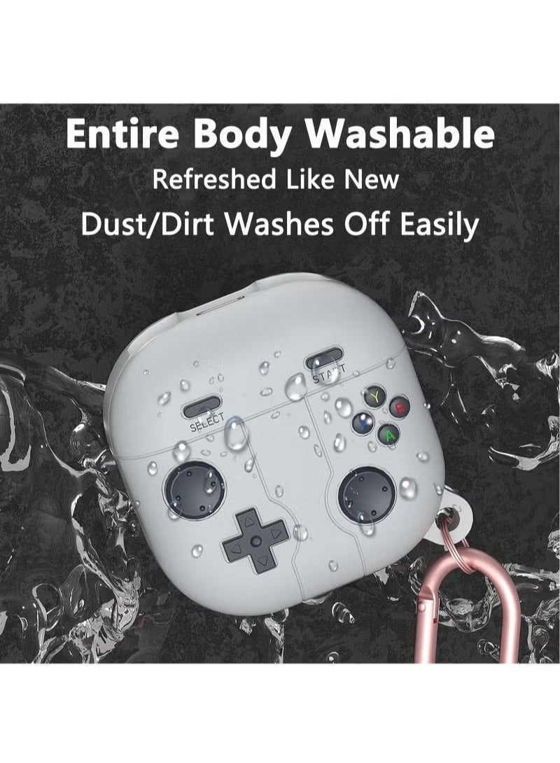 For Samsung Galaxy Buds FE Case 2023 | Galaxy Buds 2 Pro Case 2022 | Galaxy Buds 2 Case 2021 | Galaxy Buds Pro Case 2021 | Galaxy Buds Live 2020 3D Game Console Design Silicone Cover with Carabiner - Image 5