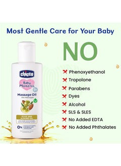 Chicco Baby Moments Massage Oil,New Advanced Non-Sticky&Moisturizing Formula With Natural Ingredients To Prevent Dryness,Suitable For Baby'S Skin,Hair&Scalp,No Phenoxyethanol&Parabens (200Ml)  - Image 4
