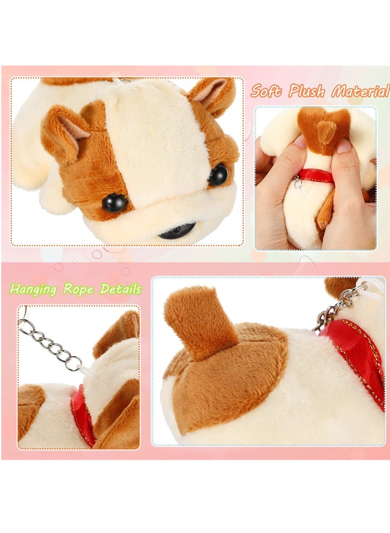 SYOSI Stuffed Animal Toy, 12 Pcs 4 Inch Mini Cute Plush Ornaments, Stuffed Doll, Keychain Handbag Pendant for Birthday Party Favors DIY Home Decor (Dog Style)  - Image 5