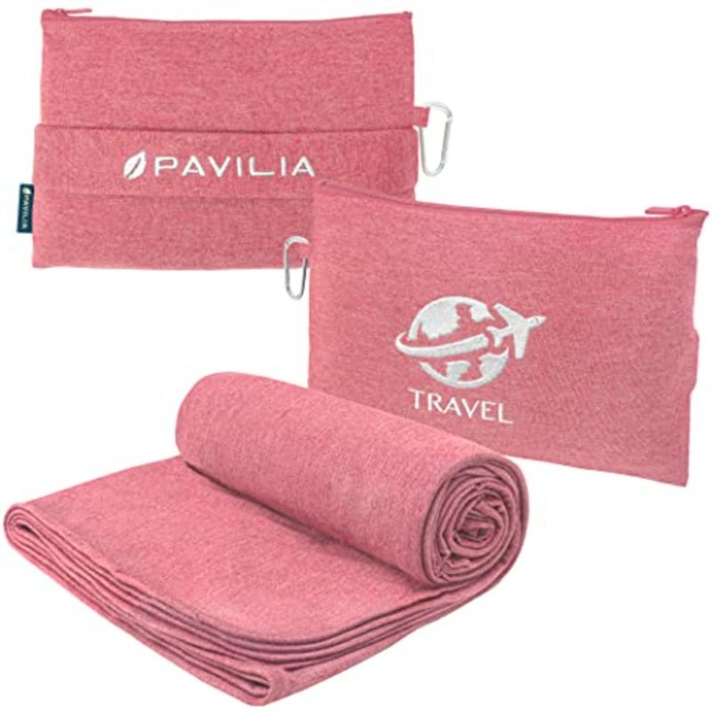 Soft Compact Travel Blanket and Pillow, Foldable Airplane Blanket in Bag, Lightweight Portable Flight Blanket Set with Luggage Strap, Camping Plane Car Home Office Gift Accessories - Image 1