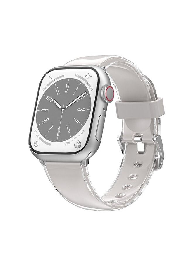 Generic - Sport Bands Compatible with Apple Watch Band 42mm 44mm 45mm Soft Silicone Waterproof Strap Wristbands Compatible with iWatch Apple Watch Series Ultra 8 7 6 5 4 3 2 1 SE Women Men Grey - Image 1
