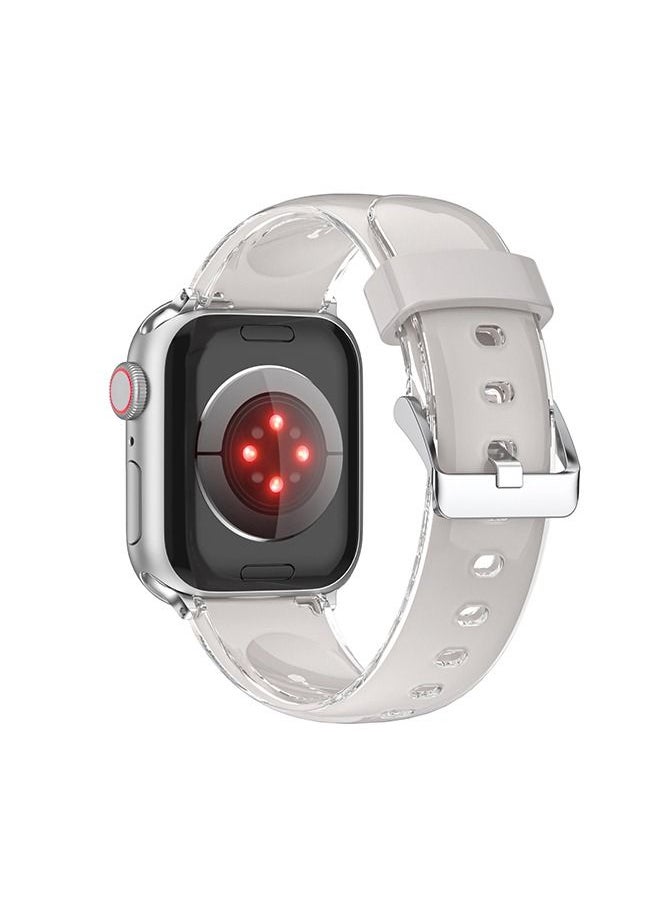 Generic - Sport Bands Compatible with Apple Watch Band 42mm 44mm 45mm Soft Silicone Waterproof Strap Wristbands Compatible with iWatch Apple Watch Series Ultra 8 7 6 5 4 3 2 1 SE Women Men Grey - Image 1