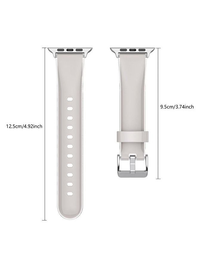 Generic - Sport Bands Compatible with Apple Watch Band 42mm 44mm 45mm Soft Silicone Waterproof Strap Wristbands Compatible with iWatch Apple Watch Series Ultra 8 7 6 5 4 3 2 1 SE Women Men Grey - Image 1