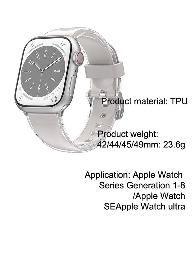 Generic - Sport Bands Compatible with Apple Watch Band 42mm 44mm 45mm Soft Silicone Waterproof Strap Wristbands Compatible with iWatch Apple Watch Series Ultra 8 7 6 5 4 3 2 1 SE Women Men Grey - Image 1