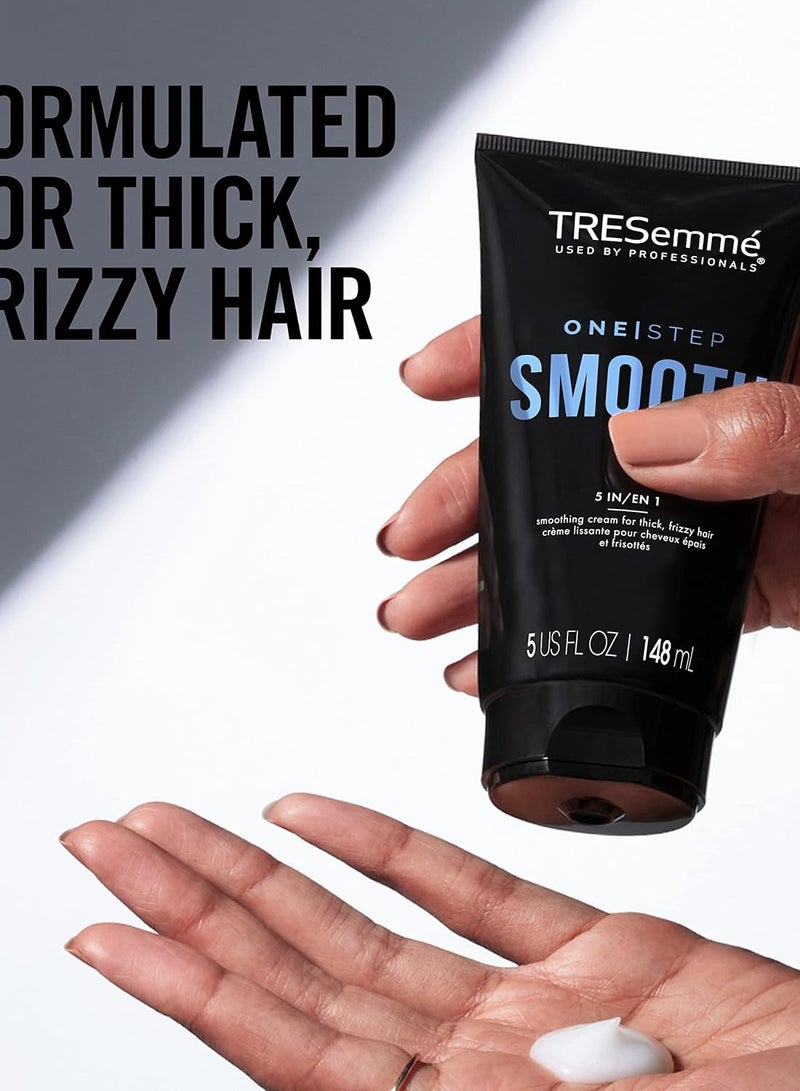 TRESemmé Hair Smoothing Cream 2-Pack - One Step Smooth 5-in-1 Anti-Frizz Hair Products for Thick Hair, Heat Protectant, 5 Oz Ea - Image 3