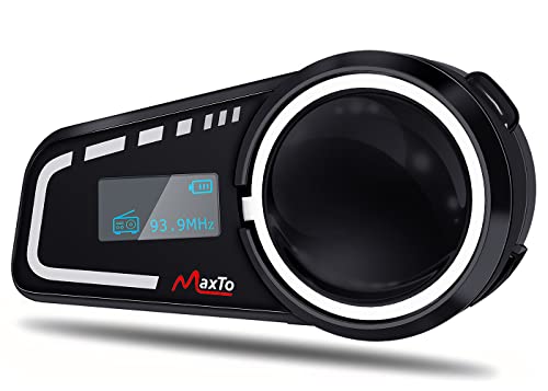 MAXTO M2C Motorcycle Bluetooth Headset 1000M 6Way Group Helmet Intercom Communication System with LCD Screen IP65 Waterproof FM Dual Phone Connection Noise Reduction Soft and Hard Mic 1 Pack - Image 3