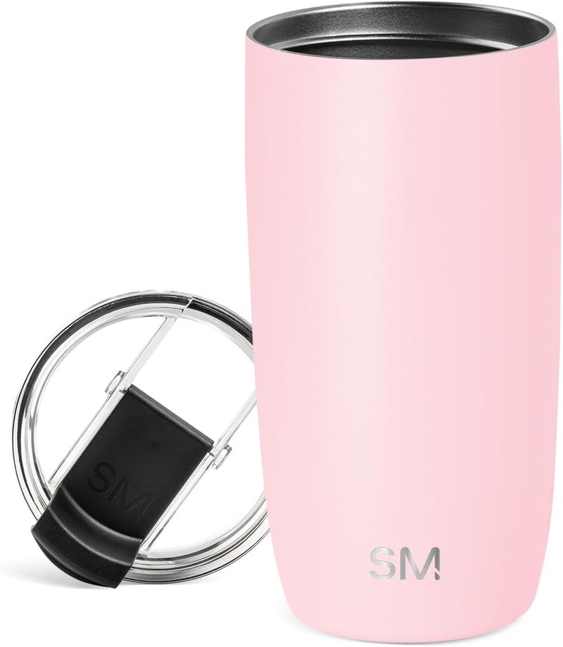 Simple Modern Travel Coffee Mug Tumbler with Flip Lid | Reusable Insulated Stainless Steel Cold Brew Iced Coffee Cup Thermos | Gifts for Women Men Him Her | Voyager Collection | 16oz | Blush - Image 1