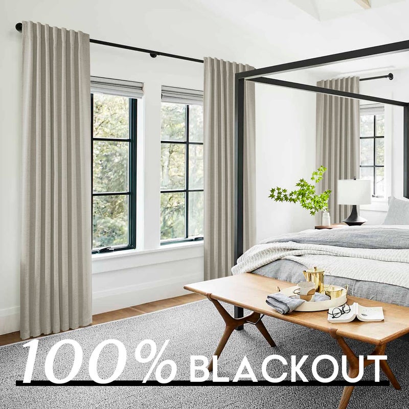 PANELSBURG Warm Taupe Linen Blackout Curtains for Living Room 84 Inch Length 2 Panels Set Neutral Thermal Pleated Drapes Black Out Curtain for Bedroom Windows 84 Inches Long - Image 4