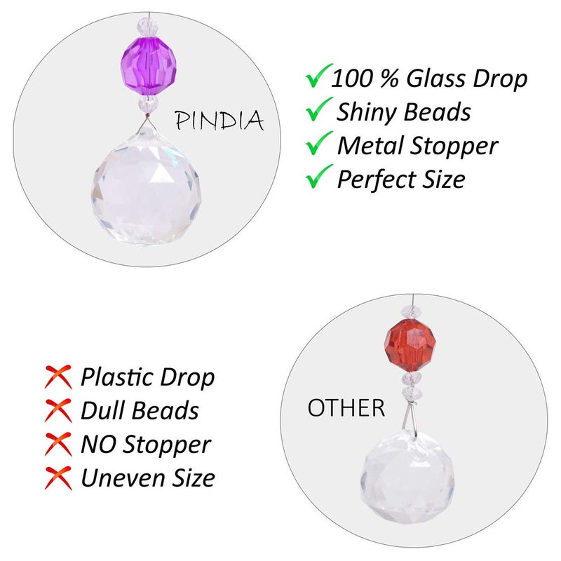 PINDIA Fancy Sparkling 9 Feet Wide Arch Bead Hanging Curtain with Pure Glass Drops - Multicolor (Set of 60 Strings) - Image 5