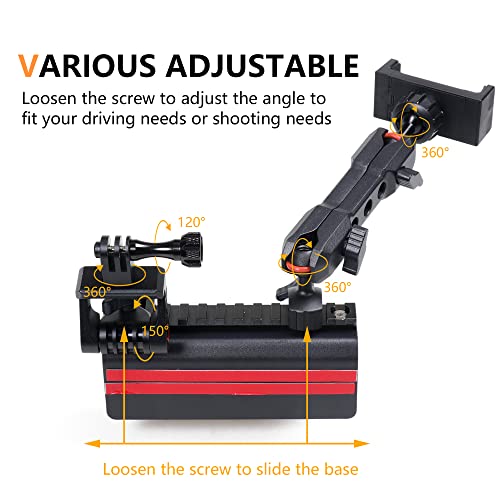 RERPRO حامل هاتف RERPRO JK داش لسيارة جيب رانجلر JK JKU غير المحدودة 2012-2018 ملحقات داخلية حوامل سكة انزلاقية لحامل كاميرا GoPro وكاميرا الهاتف المحمول - Image 3