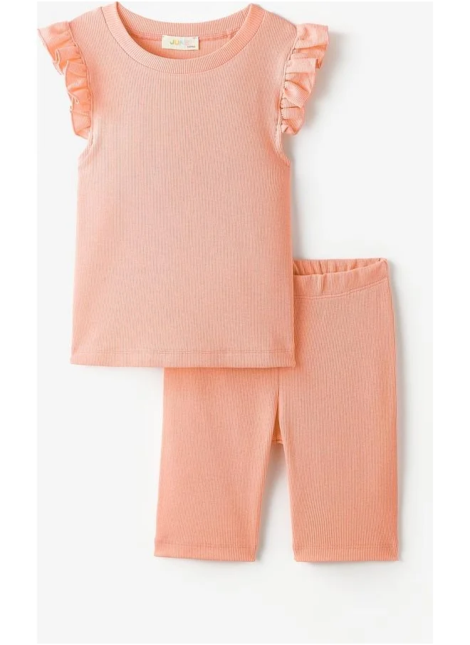 جون June Girl Ruffle Sleeve Camisole Set Peach