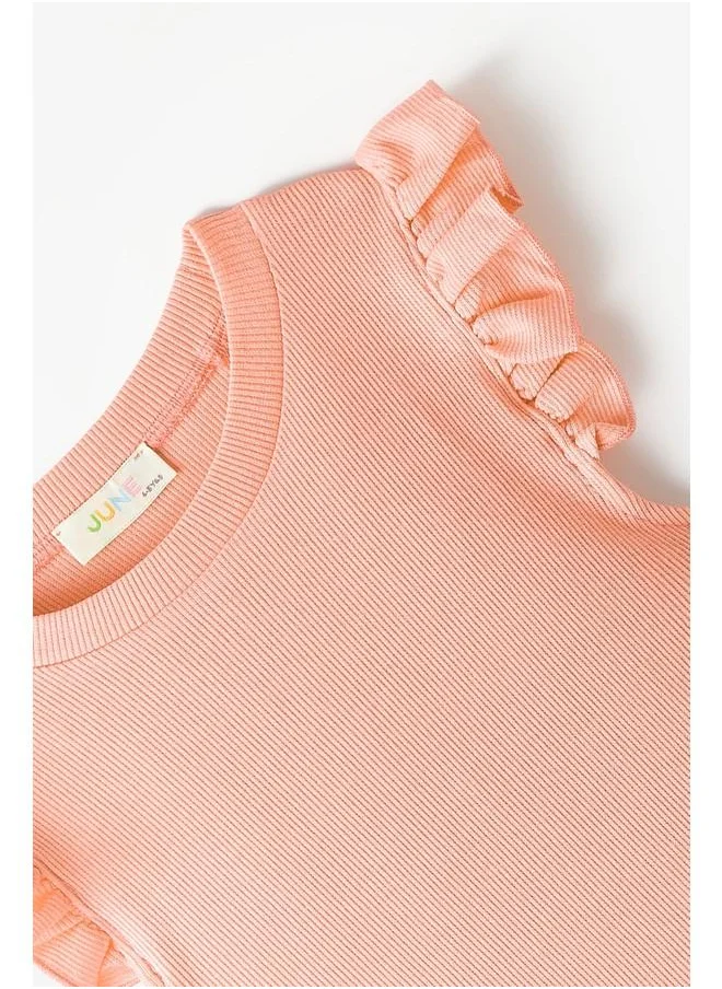 جون June Girl Ruffle Sleeve Camisole Set Peach