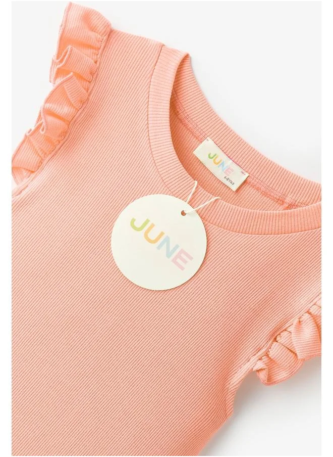 جون June Girl Ruffle Sleeve Camisole Set Peach
