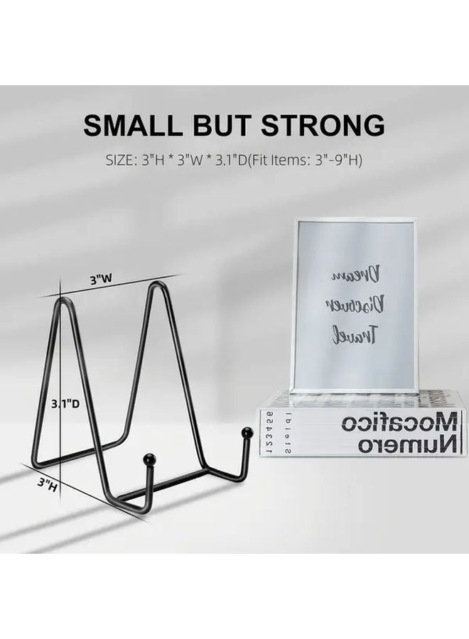 Black Set Of 7 Metal Plate Stands 3 Inch Display Holder For Books Pictures Photos - Image 3