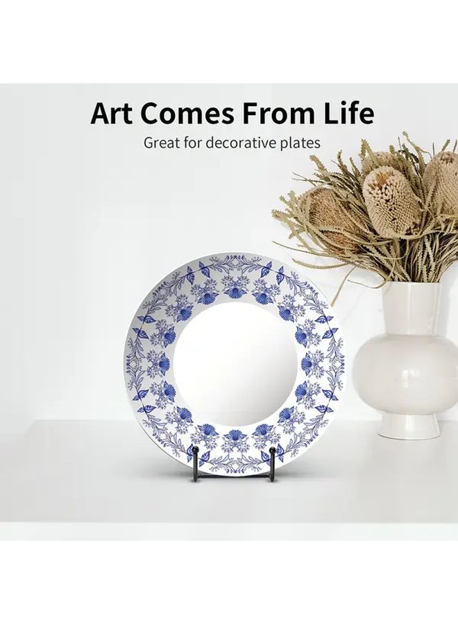 Black Set Of 7 Metal Plate Stands 3 Inch Display Holder For Books Pictures Photos - Image 5