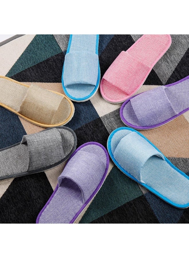 5 Pairs Disposable Adult Guests Slippers Closed Toe Bulk for Shoeless Home Multicolor Cotton Slipper for Indoor Hotel Spa Travel - Image 3