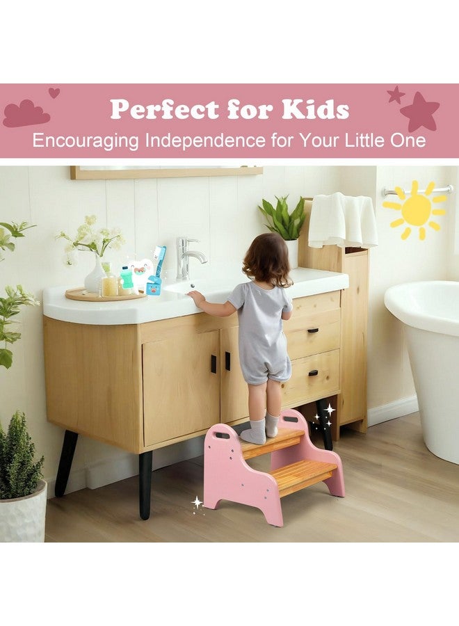 StrongTek Kids 2 Step Stool, Rubber Wood Step Children Stool, Safe & Sturdy, Ideal for Bathroom, Kitchen, Home Use, Durable, Non-Slip, Child Safety, Foot Stool, Toddler Step Stool, Easy to Clean - Image 5