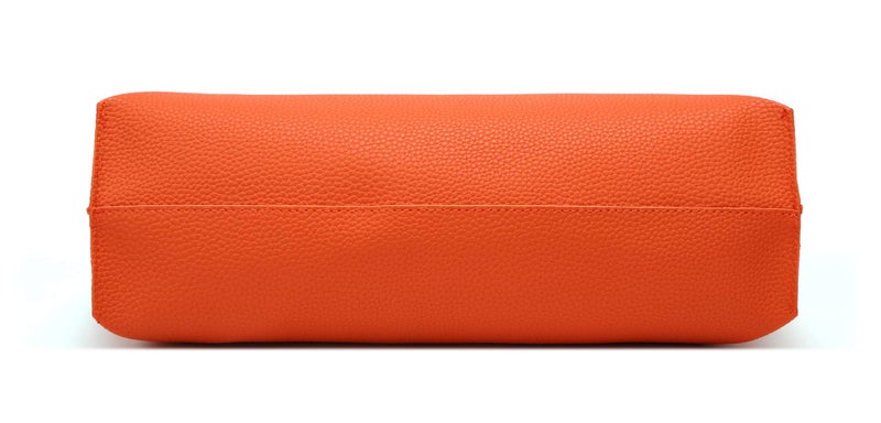 Dreubea Women's Soft Faux Leather Tote Shoulder Bag from, Big Capacity Tassel Handbag Orange - Image 4