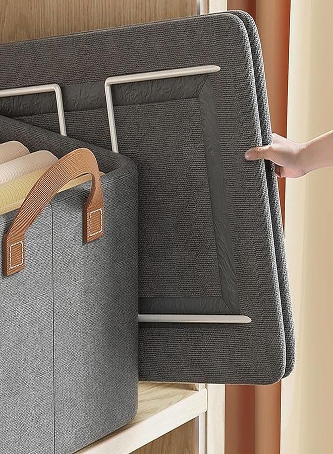 KERFORA Foldable Cloth Storage Basket | Multi-Functional Wardrobe Clothes Organizer | Collapsible Closet Clothing Basket with Handles | 26L Storage Basket with Stainless Steel Frame - Rectangular (1) - Image 5