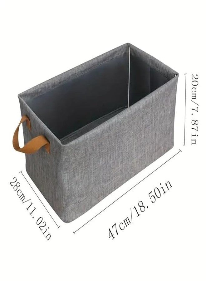 KERFORA Foldable Cloth Storage Basket | Multi-Functional Wardrobe Clothes Organizer | Collapsible Closet Clothing Basket with Handles | 26L Storage Basket with Stainless Steel Frame - Rectangular (1) - Image 2