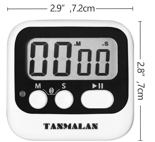 Tanmalan Easy to USE, Digital Kitchen Timer, Magnetic Timer,Tanmalan(Black,1 Pack) - Image 2