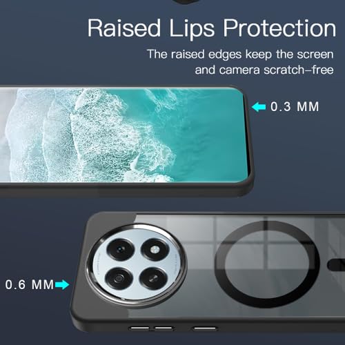 KARWAN Translucent Hybrid Back Case Cover Compatible with Oppo F29 Pro Shockproof Case with Camera Protection, N52 Magnet Cover Case with Magnetic MagEaze Wireless Charging Cover (Black) - Image 4