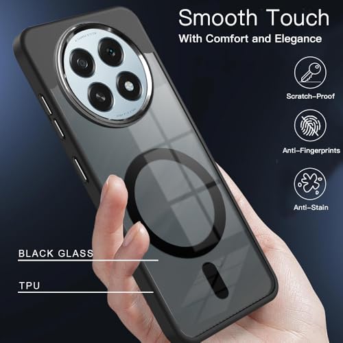 KARWAN Translucent Hybrid Back Case Cover Compatible with Oppo F29 Pro Shockproof Case with Camera Protection, N52 Magnet Cover Case with Magnetic MagEaze Wireless Charging Cover (Black) - Image 3