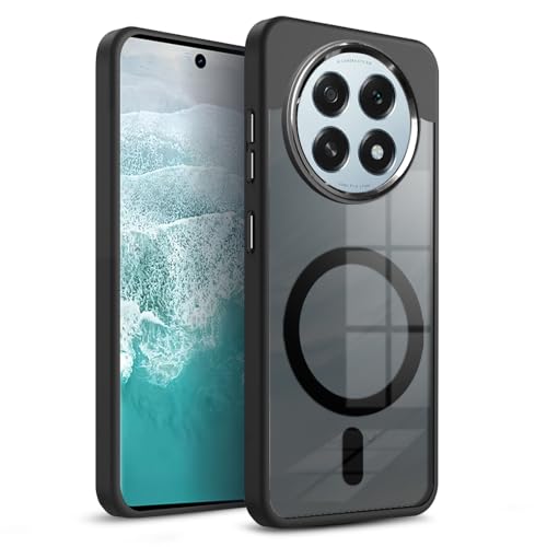 KARWAN Translucent Hybrid Back Case Cover Compatible with Oppo F29 Pro Shockproof Case with Camera Protection, N52 Magnet Cover Case with Magnetic MagEaze Wireless Charging Cover (Black) - Image 1