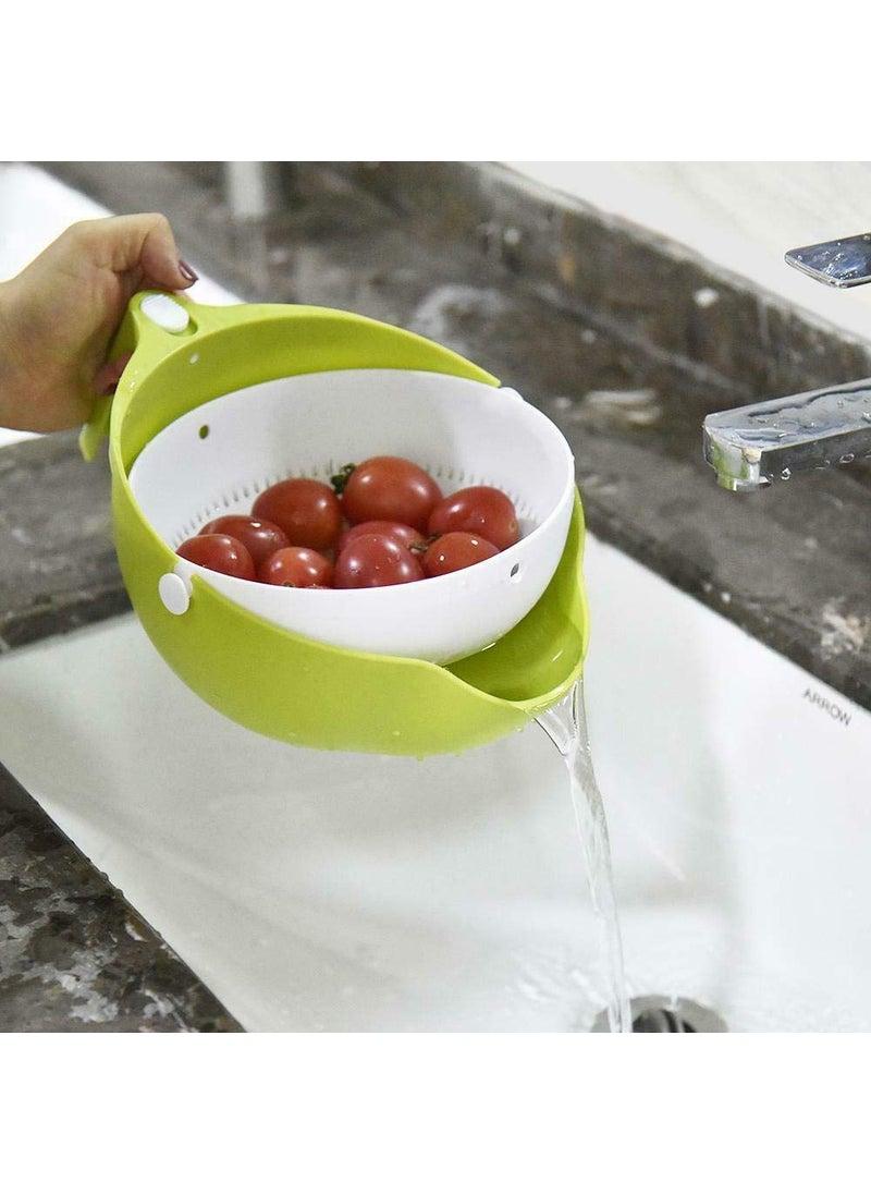 Darkness - DARKNESS Multi-Functional Washing Fruits and Vegetables Bowl & Strainer, Washing Vegetable Basket Plastic, Strainer Drainer, Washing Fruits Bowl, Strainer Machine,Drain Basket (Multicolor) - Image 1
