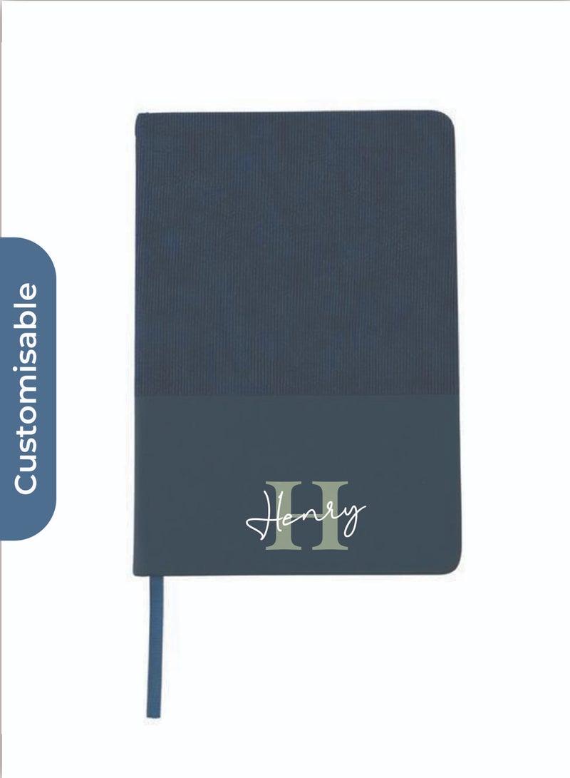 SANTHOME Personalised LYSS - Santhome® A5 Thermo PU Hard Cover Notebook - Blue - Image 1