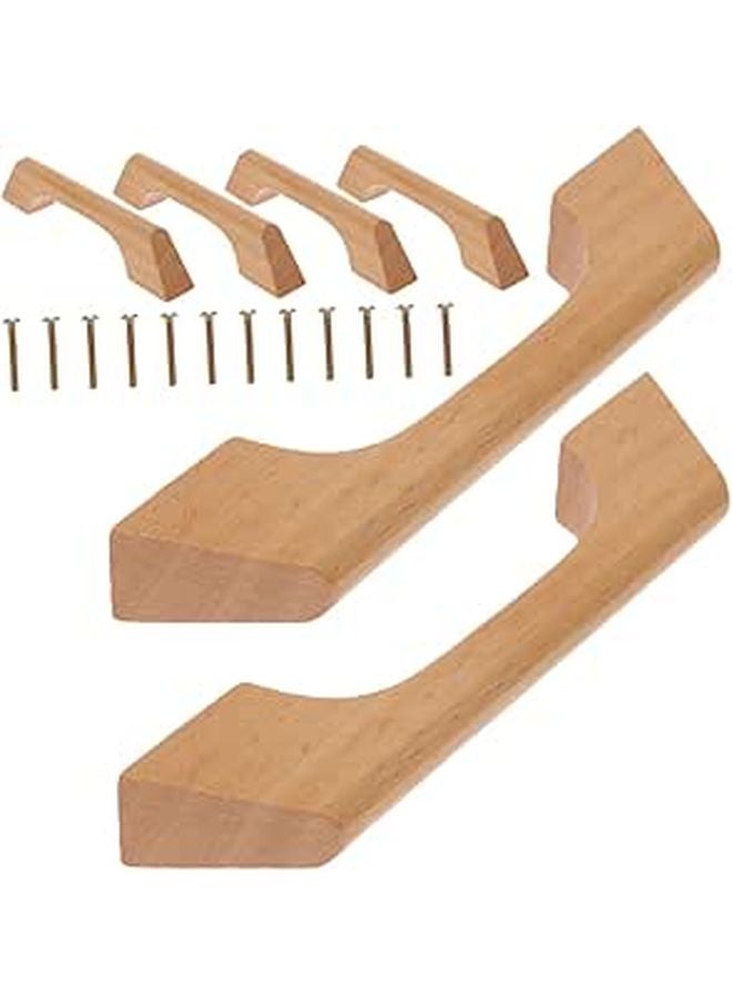 Modern Minimalist Wooden Cabinet Drawers Pulls Handles 6pcs Solid Oak - Image 1