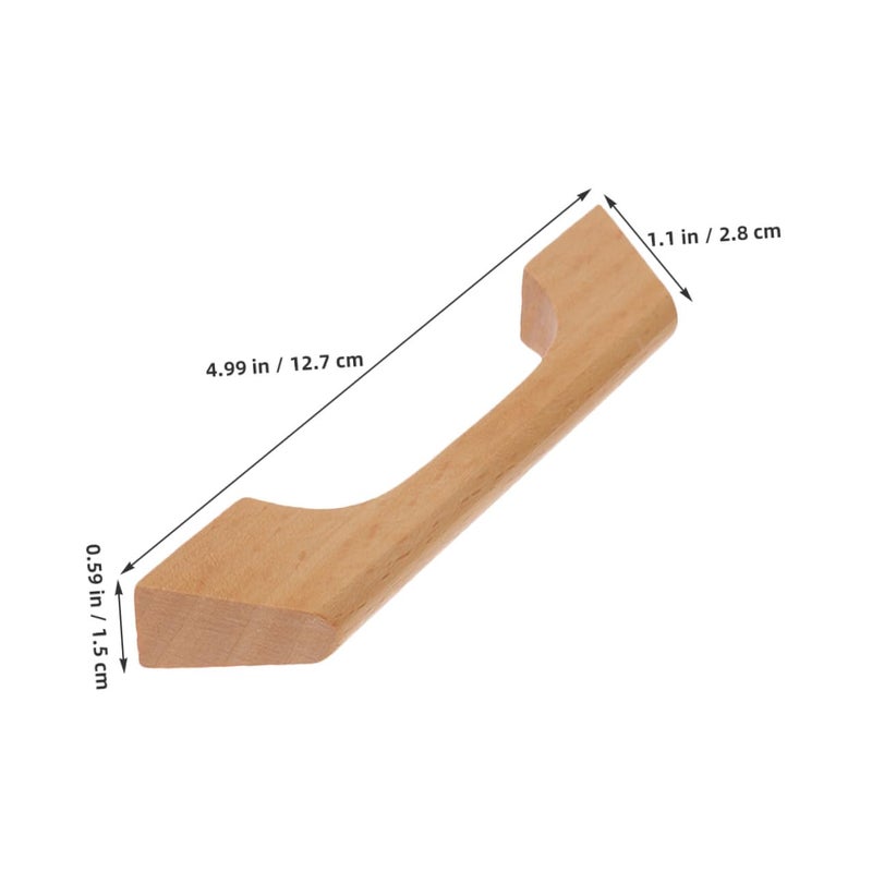 Modern Minimalist Wooden Cabinet Drawers Pulls Handles 6pcs Solid Oak - Image 3