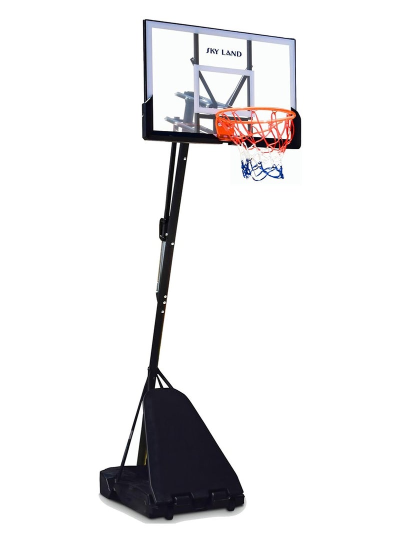 SkyLand SKY LAND Adjustable Basketball Hoop, 44" Backboard for Adults & Kids, Indoor/Outdoor Basketball Goal, Height Adjustable 5-10 FT & 8-10 FT, Portable Sports Stand for Home, Park & Courts - Image 1