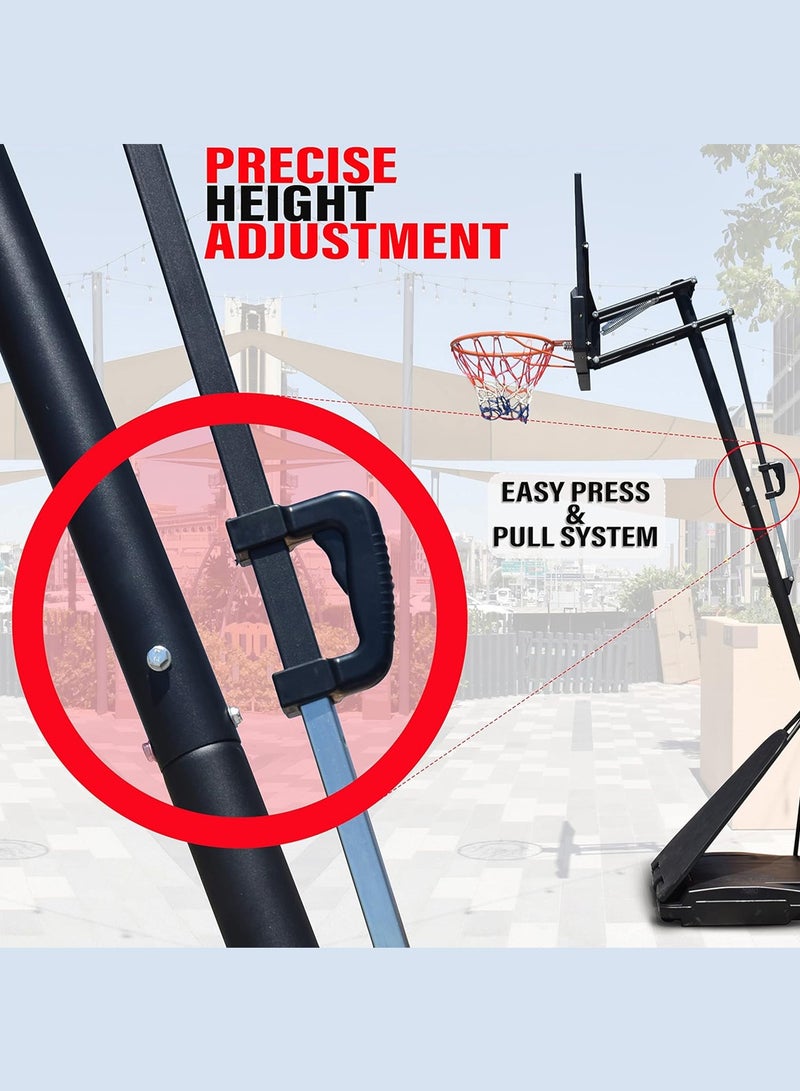 SkyLand SKY LAND Adjustable Basketball Hoop, 44" Backboard for Adults & Kids, Indoor/Outdoor Basketball Goal, Height Adjustable 5-10 FT & 8-10 FT, Portable Sports Stand for Home, Park & Courts - Image 3