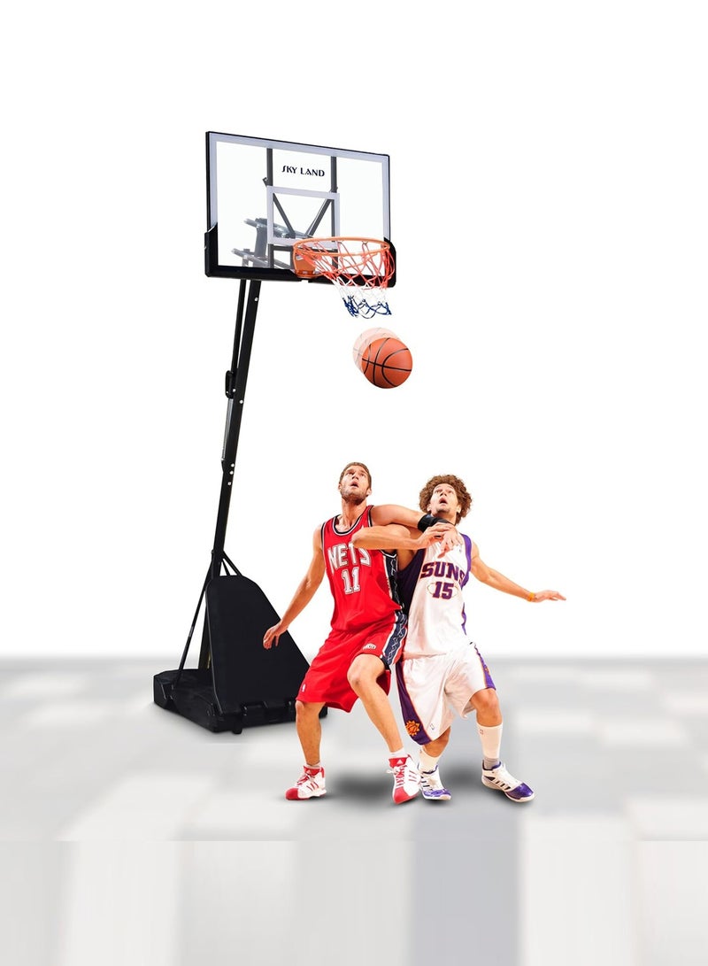 SkyLand SKY LAND Adjustable Basketball Hoop, 44" Backboard for Adults & Kids, Indoor/Outdoor Basketball Goal, Height Adjustable 5-10 FT & 8-10 FT, Portable Sports Stand for Home, Park & Courts - Image 5