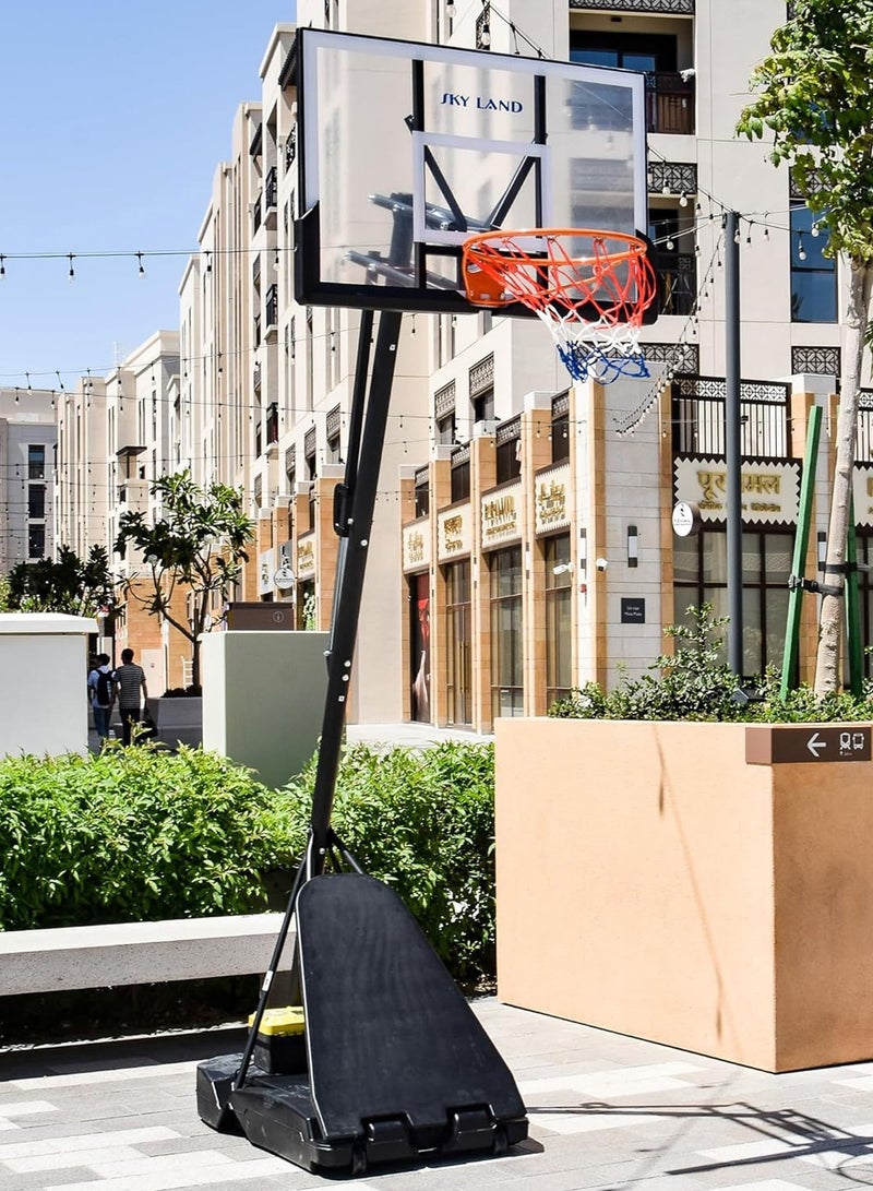 SkyLand SKY LAND Adjustable Basketball Hoop, 44" Backboard for Adults & Kids, Indoor/Outdoor Basketball Goal, Height Adjustable 5-10 FT & 8-10 FT, Portable Sports Stand for Home, Park & Courts - Image 2