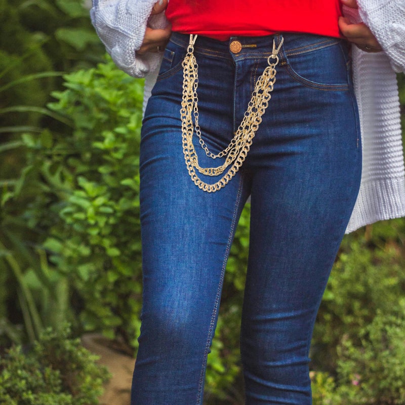 Layered Pants Chain: Unisex Punk Multi-Layered Metal Jeans Trousers Chain - Heavy Duty Jean Accessory - Trousers Decoration For Wallet - Image 5