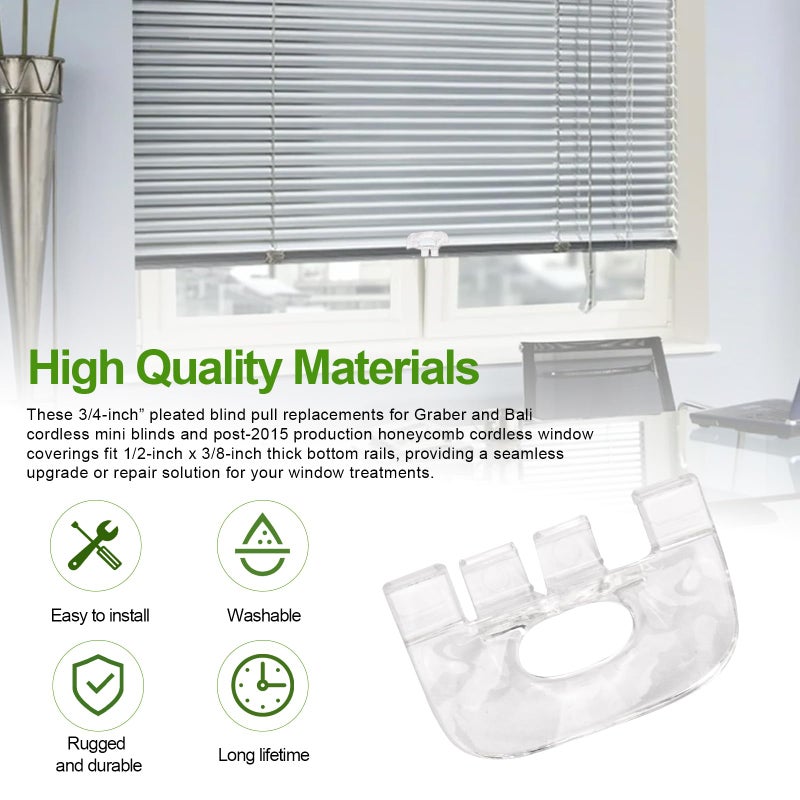 IFERLA 6 Pack Graber Bali Springs Cordless Honeycomb Shade Lift Handles(Made After 2015) - Cordless Shade Handle Bali Blinds Replacement Parts for Top Down Bottom up 3/4" Pleat Mini Blinds Cellular Shades - Image 4