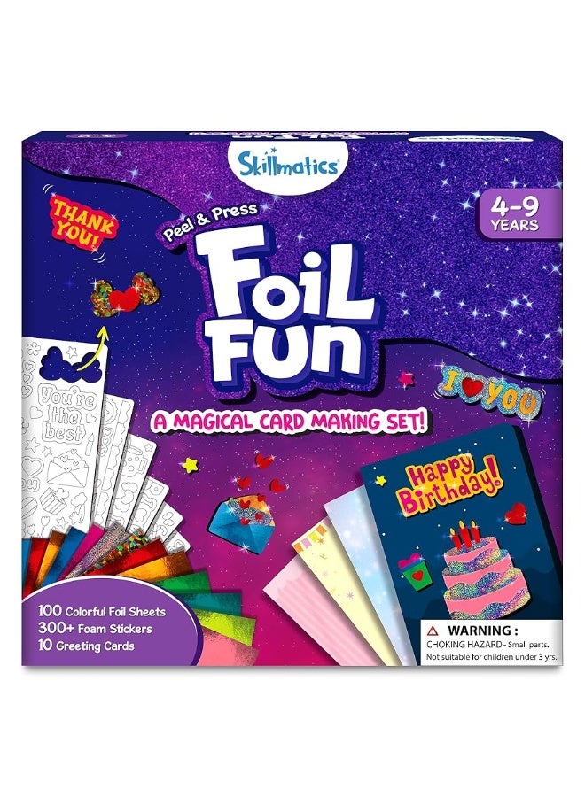 Skillmatics Art & Craft Activity - Foil Fun Card Making Set, No Mess Art for Kids, Craft Kits & Supplies, DIY Creative Activity, Gifts for Girls & Boys Ages 4, 5, 6, 7, 8, 9, Travel Toys - Image 4