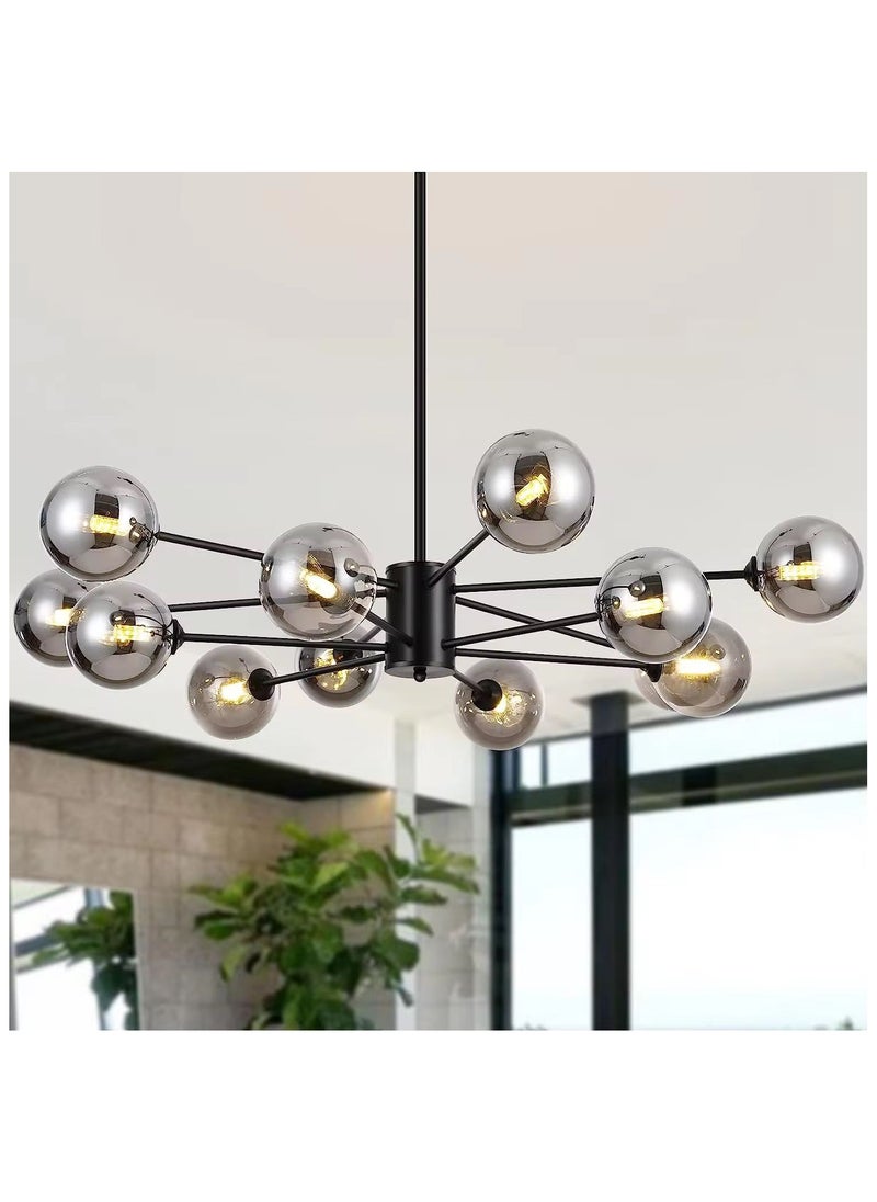 Generic Modern ceiling chandeliers black color Number of bulbs 12 bulbs Lamp base E27 The product does not include bulbs  - Image 1
