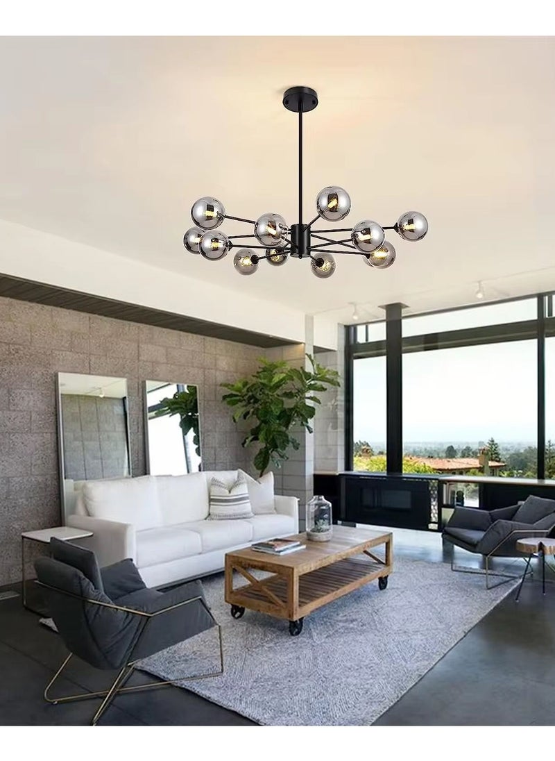 Generic Modern ceiling chandeliers black color Number of bulbs 12 bulbs Lamp base E27 The product does not include bulbs  - Image 2