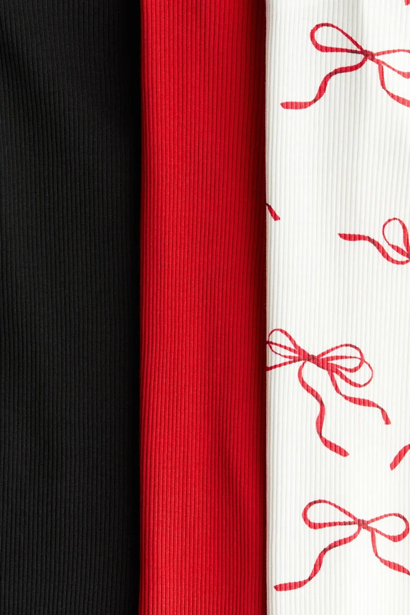 H&M 3-pack ribbed cotton leggings