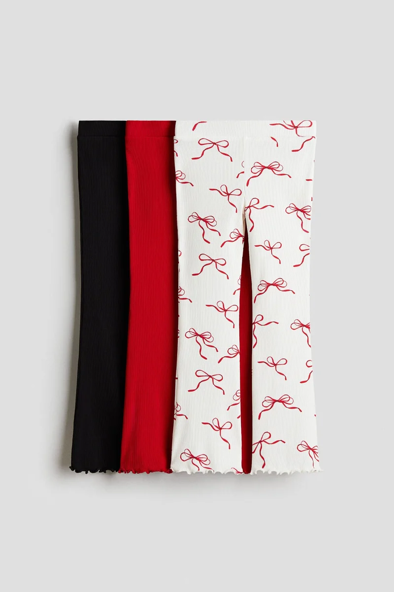 H&M 3-pack ribbed cotton leggings