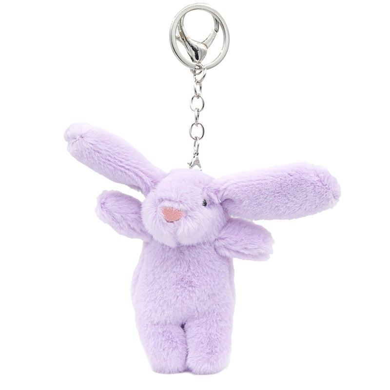Miokkley Cute Bunny Plush Keychain for Backpack, 3.5" Inch Mini Rabbit Keychain Purse Charm Pendant Gift for Women (Purple) - Image 2