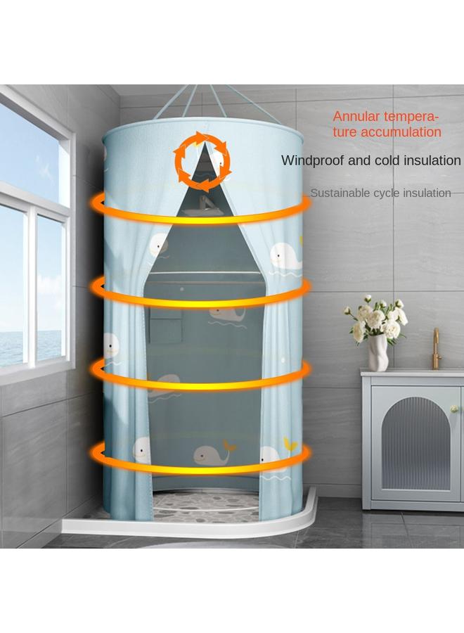 Bluejw Bathroom Shower Curtain Waterproof Cloth Bathroom Bath Cover Bath Cover Winter Household Heat Preservation Cover Warm Bath Photo Thickening - Image 2