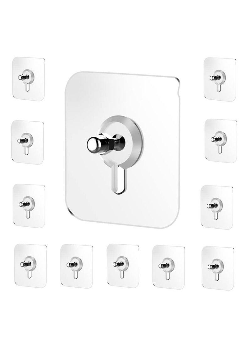 Stainless Steel PVC ABS Nail Free Seamless Adhesive Non Trace No Drilling Installation Hanging Waterproof Screws Wall Hook Transparent 10 Pack - Image 1