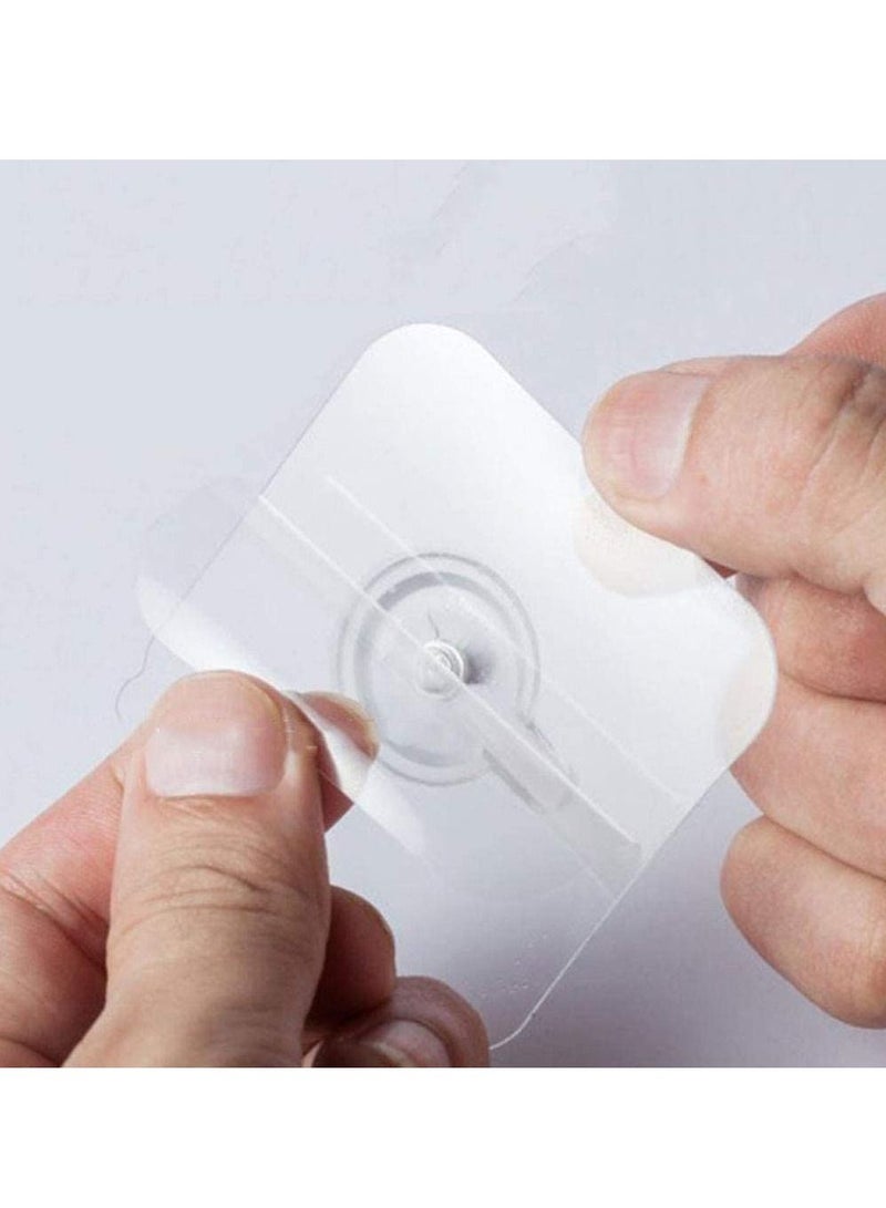Stainless Steel PVC ABS Nail Free Seamless Adhesive Non Trace No Drilling Installation Hanging Waterproof Screws Wall Hook Transparent 10 Pack - Image 2