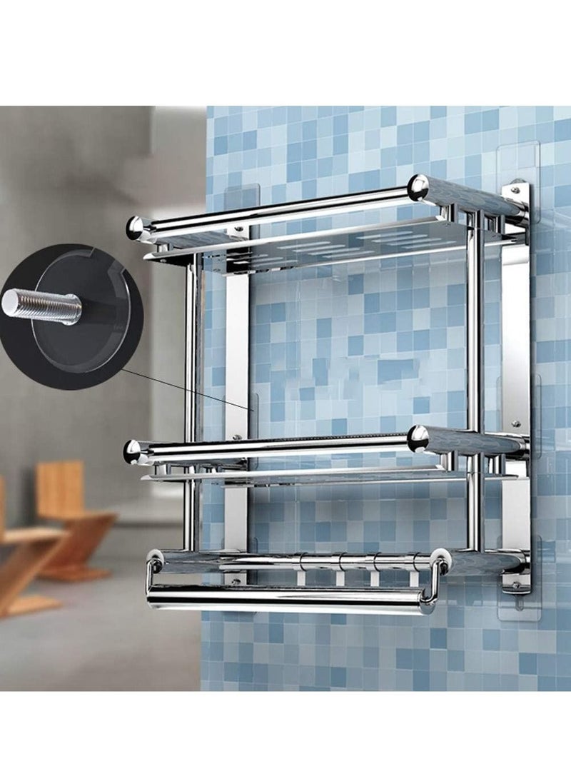 Stainless Steel PVC ABS Nail Free Seamless Adhesive Non Trace No Drilling Installation Hanging Waterproof Screws Wall Hook Transparent 10 Pack - Image 5