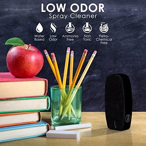 Loddie Doddie 2-in-1 Magnetic Whiteboard Eraser & Dry Erase Board Cleaner Spray - Black Ergonomic Design & Magnetic Microfiber Cloth - Non-Toxic Low-Odor Formula - Use with Dry Erase Markers - Image 3